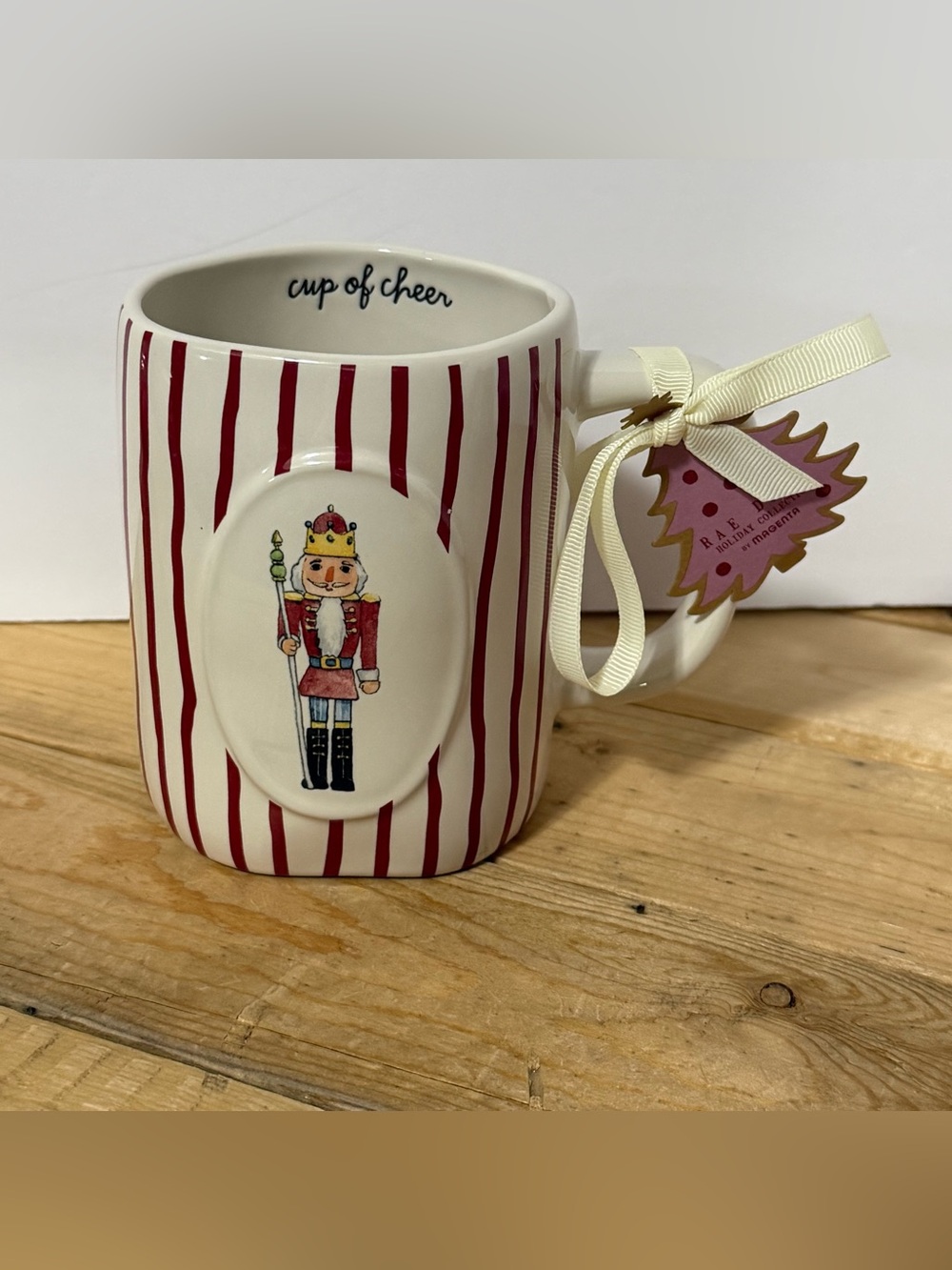 Rae Dunn CUP OF CHEER Nutcracker CHRISTMAS 2026 Holiday Collection Mug Striped